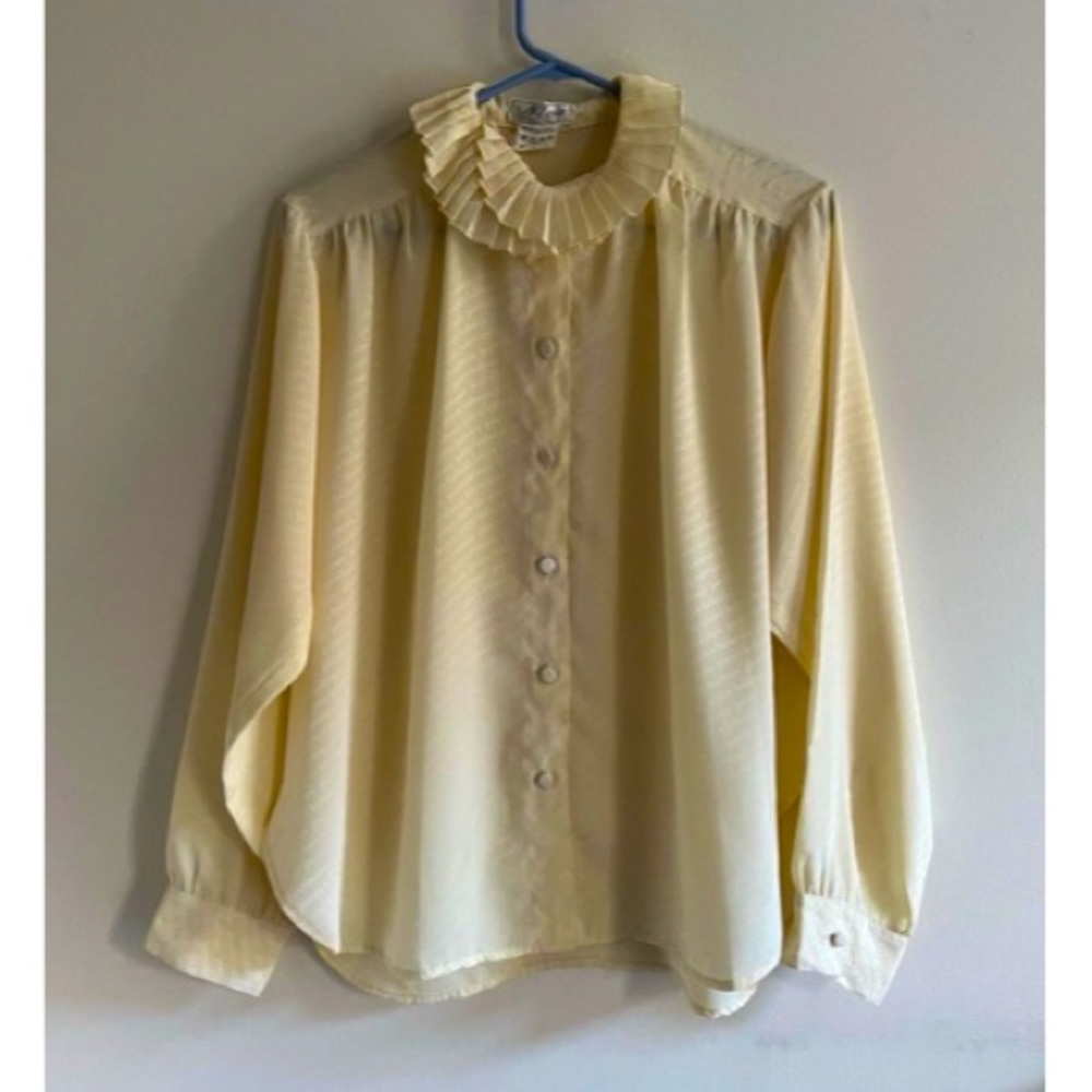 Vintage Lisbon Pierre Balmain Nica boutique Cream blouse - Circa 80’s-off runway
